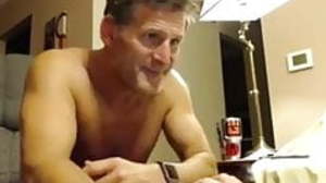 Dad next door playing with his cock