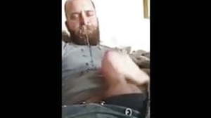 self facial from stroking his fat cock