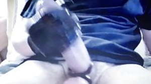 Huge cock edging with latex glove big ballls