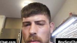 Mature dude shows his flannel and ass