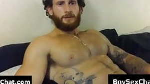 Muscular dude exhibits his big cock