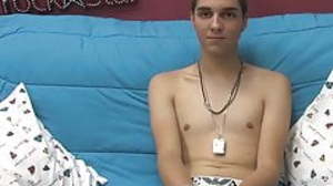 Barely legal twink Rany jerks off big cock solo