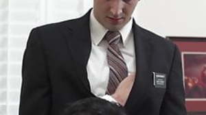 Mormon twink sucks horny elder after serving him