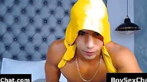 Sexy dude shows off his muscular body and big cock