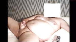 Hot verbal chubby bear edging and cumming on