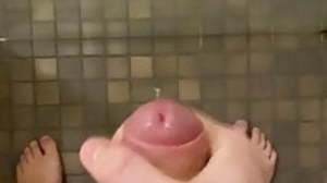 Cumshot before shower