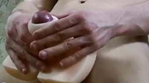 Horny twink boy enjoys the tightness of a toy ass