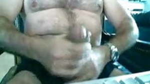 Muted dad with huge uncut cock