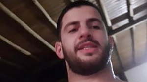 Farmboy jerking off wings up showing crevice -