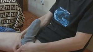 Big weasel words Eryk licks his toes while jerking