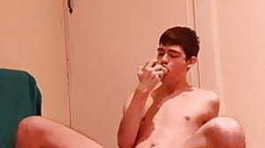 Craig Fulton sucking his dildo