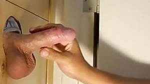 Gay Gloryhole Blowjob, Young man serviced