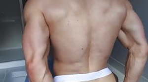 Guy muscle showing his big ass