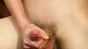 Skinny British twink Sean M cums while jerking off
