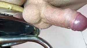 Young Small Cock Milking a Lot of Precum and Cum