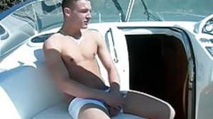 Big dicked jock Kai masturbates solo outdoor and
