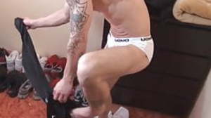 Barefoot stallion Cal gets horny and jerks missing