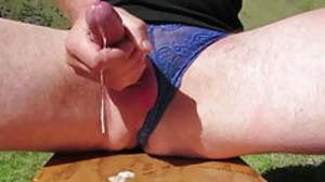 Fat cumshot outdoors