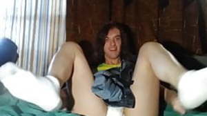 Twink teases his tighty whities on the couch