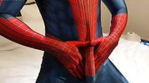 Hung Horny Spiderman Shoots Massive Web