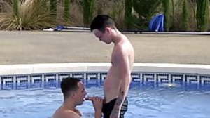 Jock Luke Desmond anal fucked in pool by twink