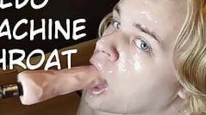 Twink Boy gets throat fucked by Dildo Apparatus