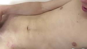 Petite twink Danny Austin plays with his foreskin