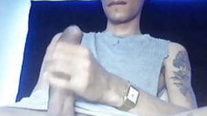 Skinny Latino frieze his huge hung big dick