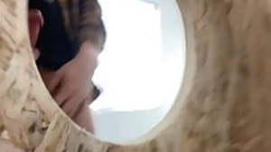 Sucking a hairy tradesman through a Glory Hole