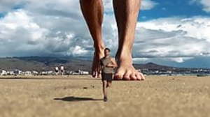 My giant feet crushing tiny man - macrophilia