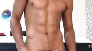 sexy oiled guy jerking off