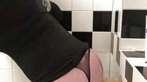Sissy riding big dildo