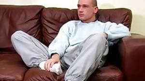 Beautiful hunk Rick jerks off his big throbbing
