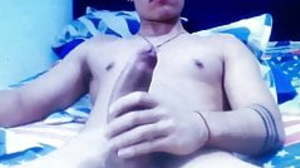 Hot young muscle Latino edging huge hung big cock
