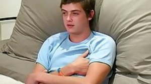 Interviewed young amateur Justin masturbates and