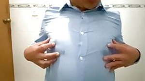 Latino Twink in Suit Jerks Off farm Cumshot