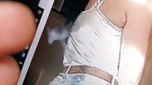 Cuming on jean ass