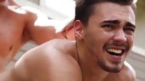 Hot guys have anal sex alfresco