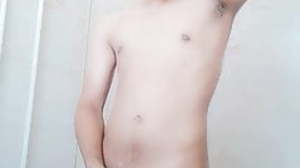 Indian boy bathing  hairy