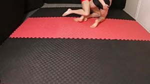 Young twink wrestling with muscled especially