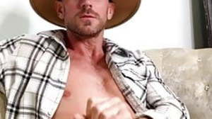 Cowboy jerking off surpassing webcam