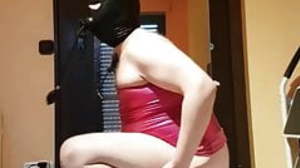 Inflatable ass and mouth gag dancing screaming
